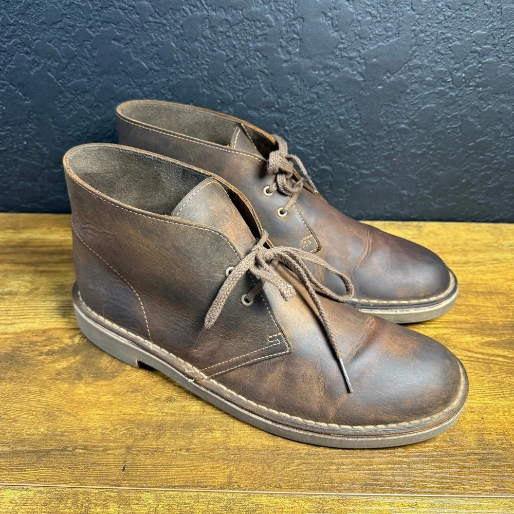 Clarks Bushacre 2 260822863095 Beeswax Leather‎ Chukka Boot Mens Size 9.5M